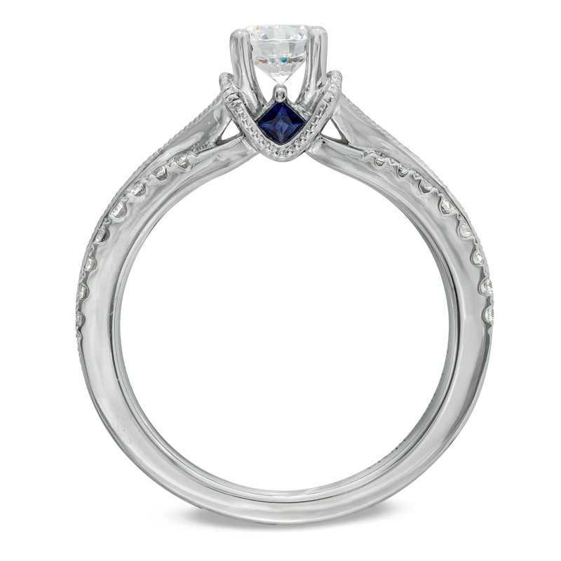 Previously Owned - Vera Wang Love Collection 3/4 CT. T.W. Diamond Split Shank Engagement Ring in 14K White Gold