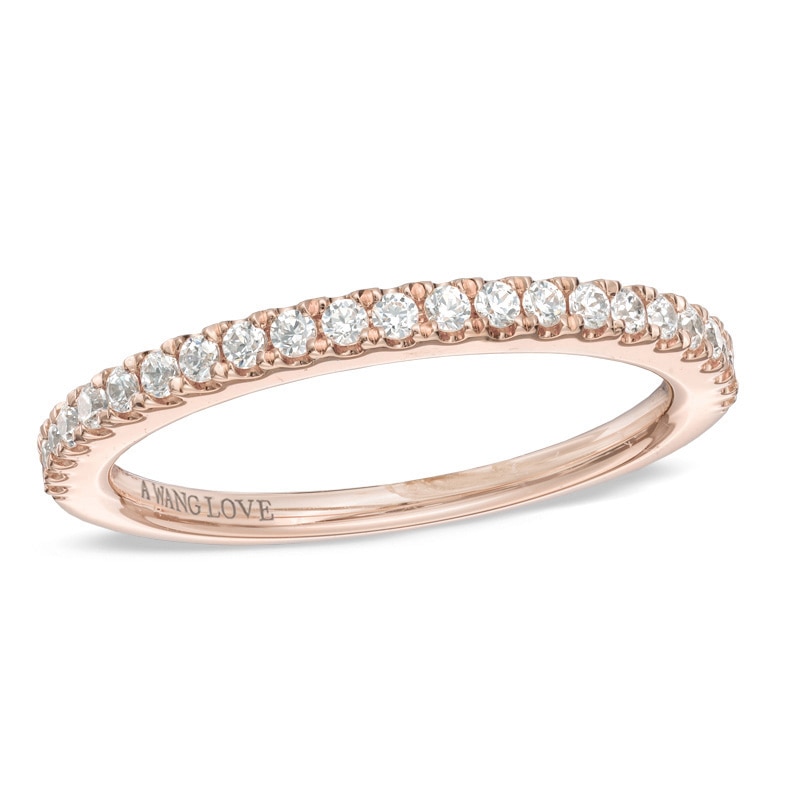 Previously Owned - Vera Wang Love Collection 1/4 CT. T.W. Diamond Wedding Band in 14K Rose Gold