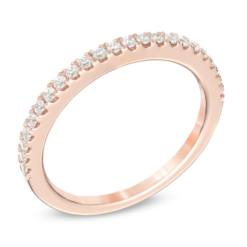 Previously Owned - Vera Wang Love Collection 1/4 CT. T.W. Diamond Wedding Band in 14K Rose Gold