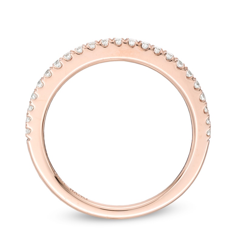 Main Image 3 of Previously Owned - Vera Wang Love Collection 1/4 CT. T.W. Diamond Wedding Band in 14K Rose Gold