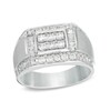 Thumbnail Image 1 of Previously Owned - 1-3/8 CT. T.W. Diamond Rectangular Signet Ring in 10K White Gold