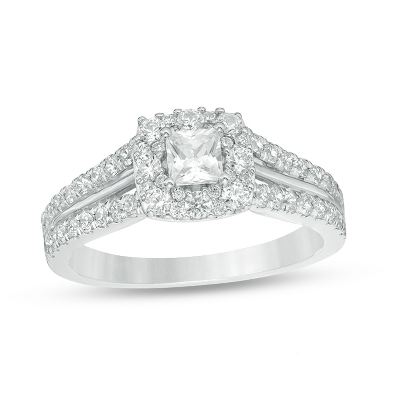 Main Image 1 of Previously Owned - Love's Destiny by Peoples 1 CT. T.W. Princess-Cut Diamond Engagement Ring in 14K Two-Tone Gold