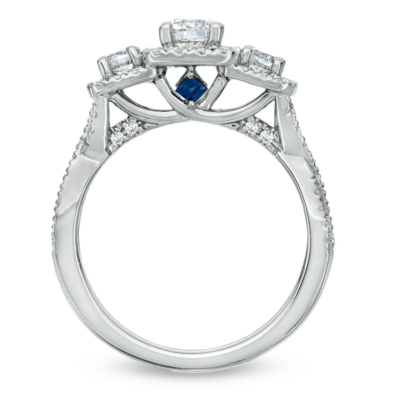 Previously Owned - Vera Wang Love Collection 1 CT. T.W. Diamond Three Stone Engagement Ring in 14K White Gold
