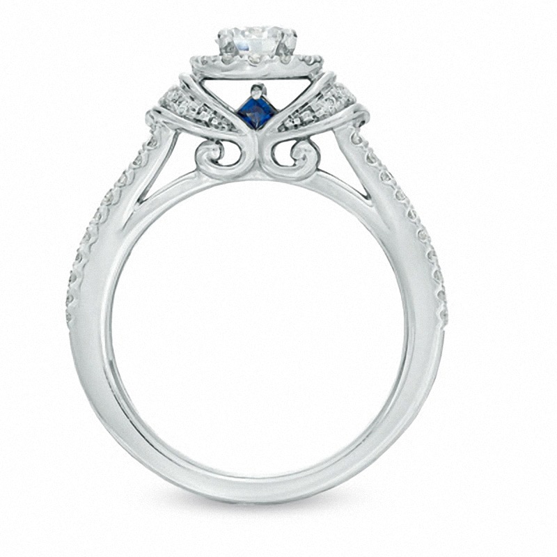 Main Image 3 of Previously Owned - Vera Wang Love Collection 3/4 CT. T.W. Diamond Collar Engagement Ring in 14K White Gold