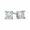 Previously Owned - 1/2 CT. T.W. Princess-Cut Diamond Solitaire Stud Earrings in 14K White Gold
