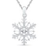 Thumbnail Image 1 of Previously Owned - 1/6 CT. T.W. Diamond Snowflake Pendant in 10K White Gold