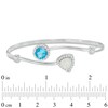Thumbnail Image 2 of Previously Owned - Blue Topaz with Lab-Created Opal and White Sapphire Frame Bangle in Sterling Silver