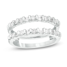 Previously Owned - 1/2 CT. T.W. Baguette and Round Diamond Enhancer in 14K White Gold