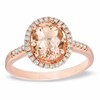 Thumbnail Image 0 of Previously Owned - Oval Morganite and 1/5 CT. T.W. Diamond Frame Ring in 10K Rose Gold