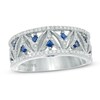 Thumbnail Image 1 of Previously Owned - Vera Wang Love Collection 1/3 CT. T.W. Diamond and Blue Sapphire Band in 14K White Gold