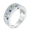Thumbnail Image 2 of Previously Owned - Vera Wang Love Collection 1/3 CT. T.W. Diamond and Blue Sapphire Band in 14K White Gold