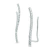 Thumbnail Image 0 of Previously Owned - Diamond Accent Curved Crawler Earrings in 10K White Gold