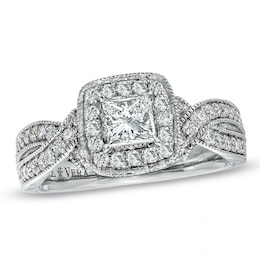 Previously Owned - Vera Wang Love Collection 1-1/5 CT. T.W. Princess-Cut Diamond Ring in 14K White Gold