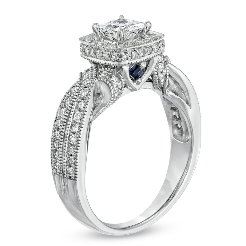 Main Image 2 of Previously Owned - Vera Wang Love Collection 1-1/5 CT. T.W. Princess-Cut Diamond Ring in 14K White Gold