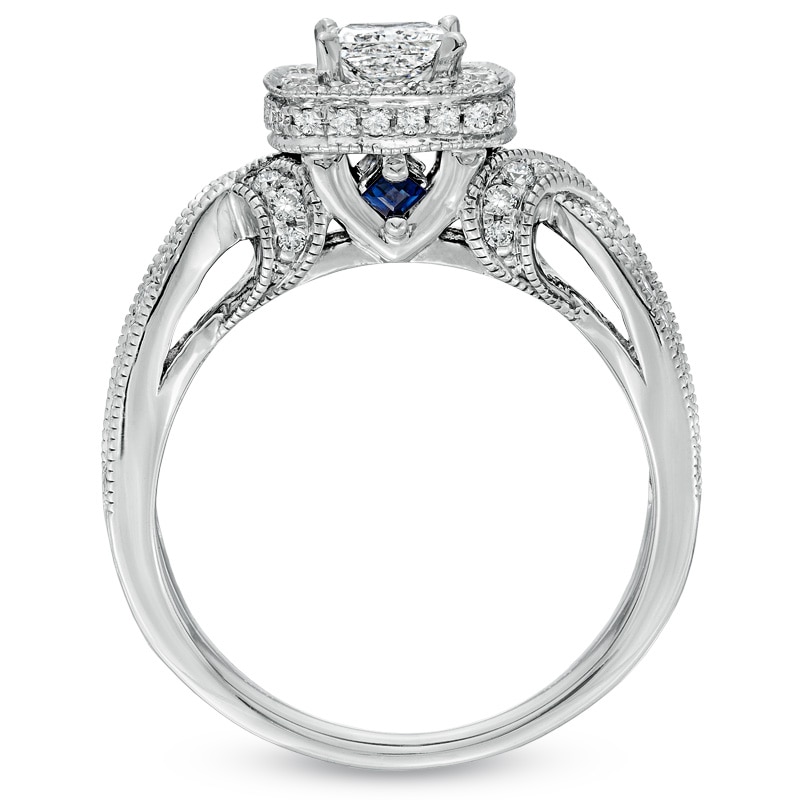 Main Image 3 of Previously Owned - Vera Wang Love Collection 1-1/5 CT. T.W. Princess-Cut Diamond Ring in 14K White Gold