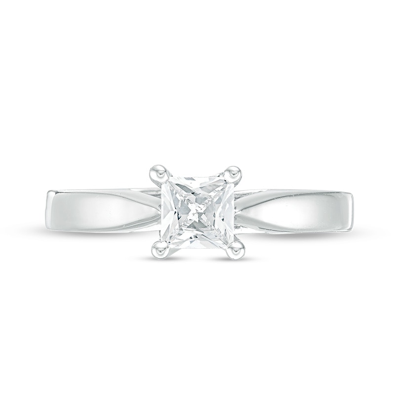 Previously Owned - Celebration Ideal 1/2 CT. Princess-Cut Diamond Solitaire Engagement Ring in 14K White Gold (I/I1)