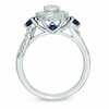 Thumbnail Image 3 of Previously Owned - Vera Wang Love Collection 5/8 CT. T.W. Diamond and Blue Sapphire Engagement Ring in 14K White Gold