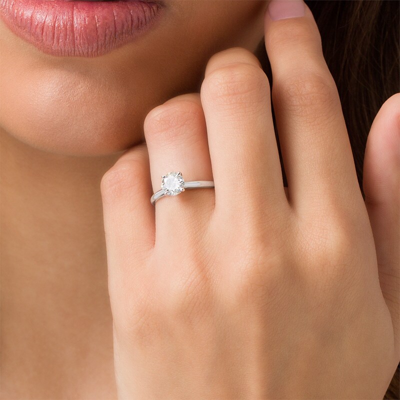 Main Image 3 of Previously Owned - 1 CT. Diamond Solitaire Engagement Ring in 14K White Gold (K/I3)