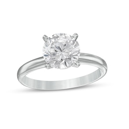 Previously Owned - 2 CT. Diamond Four Prong Solitaire Engagement Ring in 14K White Gold (I/I2)