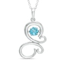 Thumbnail Image 1 of Previously Owned - 5.0mm Swiss Blue Topaz Butterfly Pendant in Sterling Silver