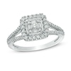 Thumbnail Image 1 of Previously Owned - 1/2 CT. T.W. Diamond Square Frame Split Shank Ring in 10K White Gold