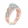 Thumbnail Image 2 of Previously Owned - 3/4 CT. T.W. Diamond Frame Braided Infinity Bridal Set in 14K Two-Tone Gold