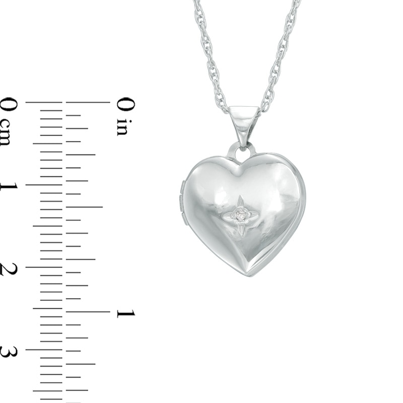Main Image 3 of Previously Owned - Diamond Accent Heart Locket in Sterling Silver
