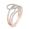 Thumbnail Image 2 of Previously Owned - 1/6 CT. T.W. Diamond Abstract Loop Ring in 10K Rose Gold