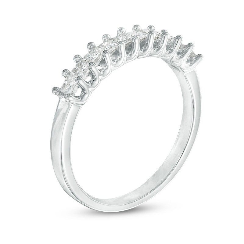Main Image 2 of Previously Owned - 1/2 CT. T.W. Princess-Cut Diamond Wedding Band in 14K White Gold