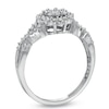 Thumbnail Image 1 of Previously Owned - 1/2 CT. T.W. Diamond Flower Twist Shank Ring in 10K White Gold