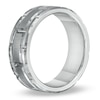 Thumbnail Image 2 of Previously Owned - Men's 8.0mm Comfort-Fit Etched Wedding Band in Tungsten Carbide