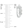 Thumbnail Image 2 of Previously Owned - 1/4 CT. T.W. Diamond Three Flower Hoop Earrings in 10K White Gold
