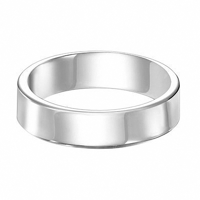Main Image 1 of Previously Owned - Triton Men's 6.0mm Comfort Fit Polished White Tungsten Wedding Band
