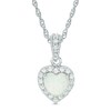 Thumbnail Image 1 of Previously Owned - 7.0mm Heart-Shaped Lab-Created Opal and White Sapphire Frame Pendant in Sterling Silver