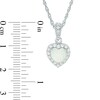 Thumbnail Image 2 of Previously Owned - 7.0mm Heart-Shaped Lab-Created Opal and White Sapphire Frame Pendant in Sterling Silver