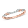 Thumbnail Image 0 of Previously Owned - 1/8 CT. T.W. Diamond Ribbon Wrapped Contour Wedding Band in 14K Rose Gold