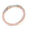 Thumbnail Image 1 of Previously Owned - 1/8 CT. T.W. Diamond Ribbon Wrapped Contour Wedding Band in 14K Rose Gold