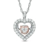 Thumbnail Image 1 of Previously Owned - 1/6 CT. T.W. Diamond Heart Pendant in 10K Two-Tone Gold