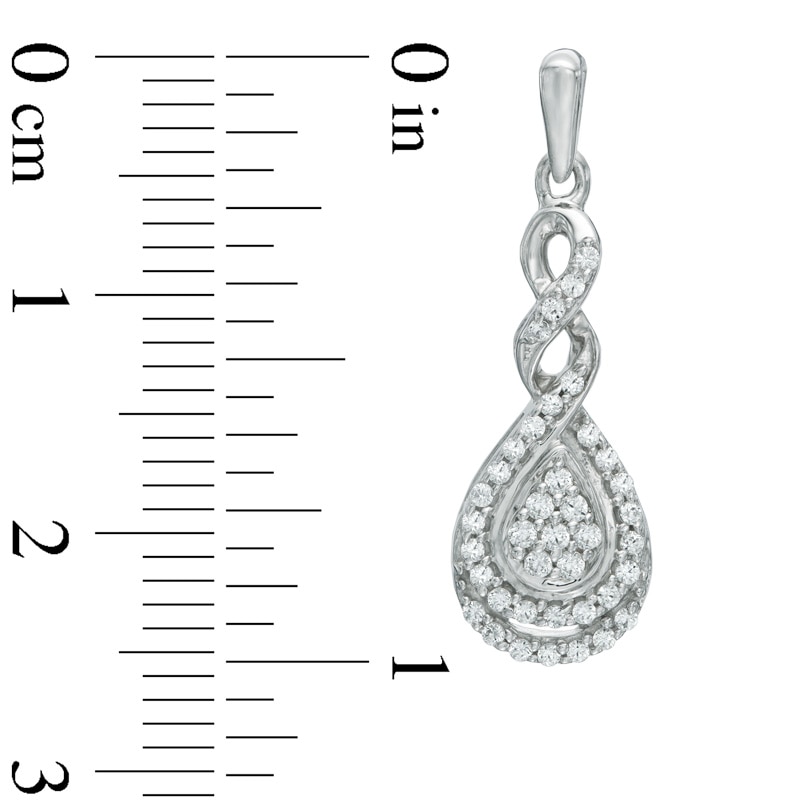 Previously Owned - 1/2 CT. T.W. Diamond Cascading Teardrop Earrings in 10K White Gold
