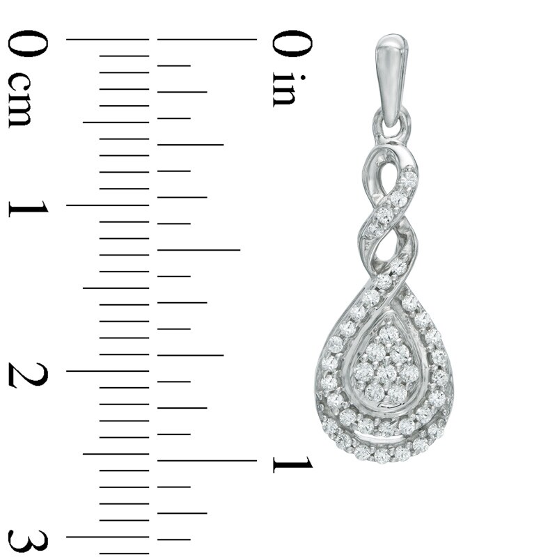 Previously Owned - 1/2 CT. T.W. Diamond Cascading Teardrop Earrings in 10K White Gold