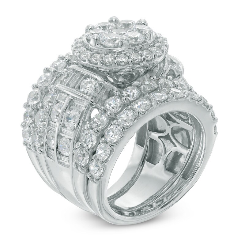 Main Image 2 of Previously Owned - 6 CT. T.W. Composite Diamond Three Piece Bridal Set in 14K White Gold
