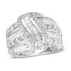 Thumbnail Image 1 of Previously Owned - 2 CT. T.W. Baguette and Round Diamond Knot Ring in 10K White Gold