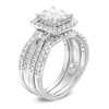 Thumbnail Image 2 of Previously Owned - 2 CT. T.W. Princess-Cut Quad Diamond Frame Three Piece Bridal Set in 14K White Gold