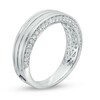 Thumbnail Image 2 of Previously Owned - Vera Wang Men's 1/2 CT. T.W. Diamond Edge Grooved Wedding Band in 14K White Gold