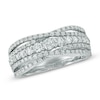 Thumbnail Image 0 of Previously Owned - 1/2 CT. T.W. Diamond Layered Anniversary Band in 10K White Gold