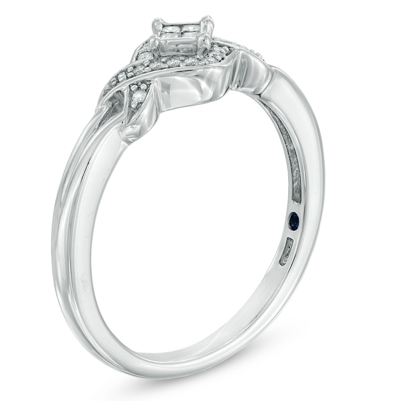 Previously Owned - Cherished Promise Collection™ 1/10 CT. T.W. Princess-Cut Diamond Accent Ring in Sterling Silver