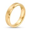 Thumbnail Image 3 of Previously Owned - 5.0mm Multi-Finish Bevelled-Edge Comfort-Fit Wedding Band in Tungsten with Yellow IP
