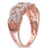Thumbnail Image 2 of Previously Owned - 1/8 CT. T.W. Diamond Open Braid Ring in Sterling Silver with Rose Rhodium Plating