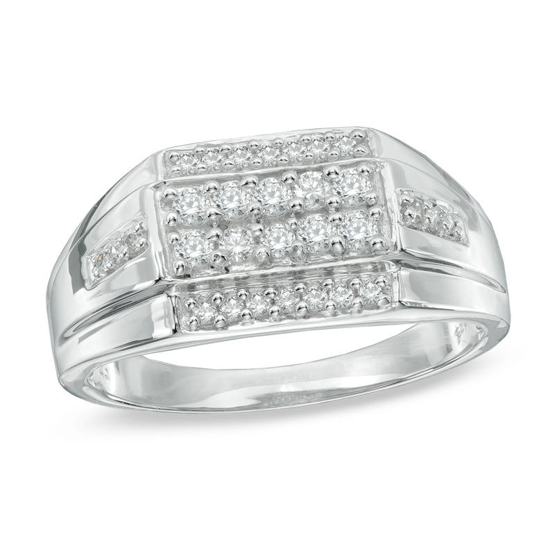 Previously Owned - Men's 1/2 CT. T.W. Diamond Ring in 10K White Gold