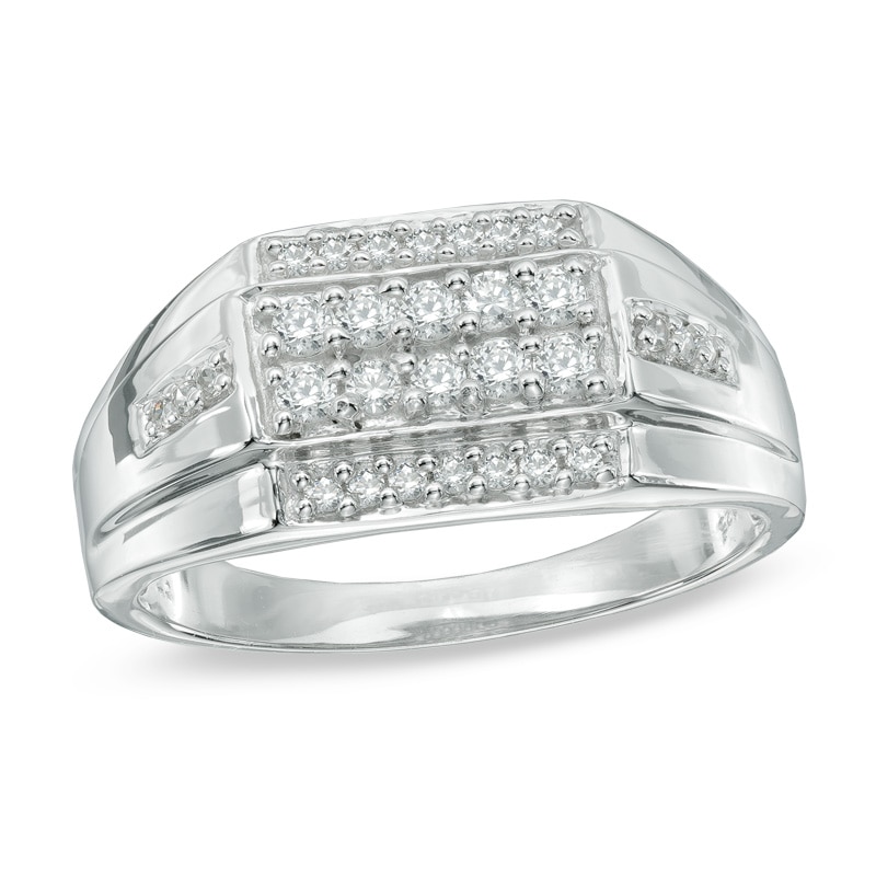 Main Image 1 of Previously Owned - Men's 1/2 CT. T.W. Diamond Ring in 10K White Gold